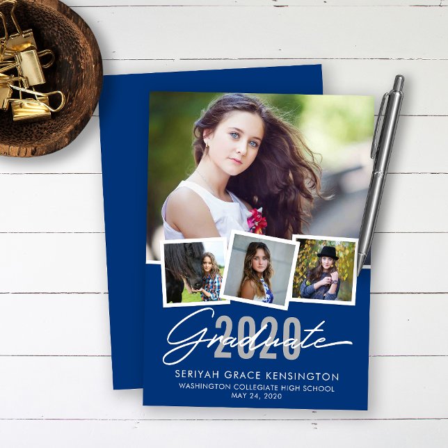 Anúncio Classe de Foto de Graduação Azul Moderna (Criador carregado)