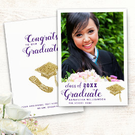 Anúncio Classe de Graduação de Foto Púrpura Branca em Form