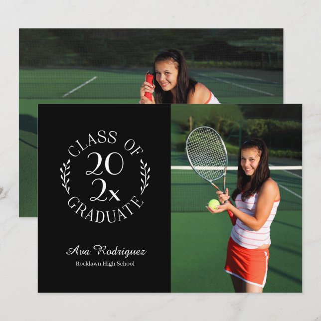 Anúncio Classe de graduação em preto de fotografia do Form (Frente/Verso)