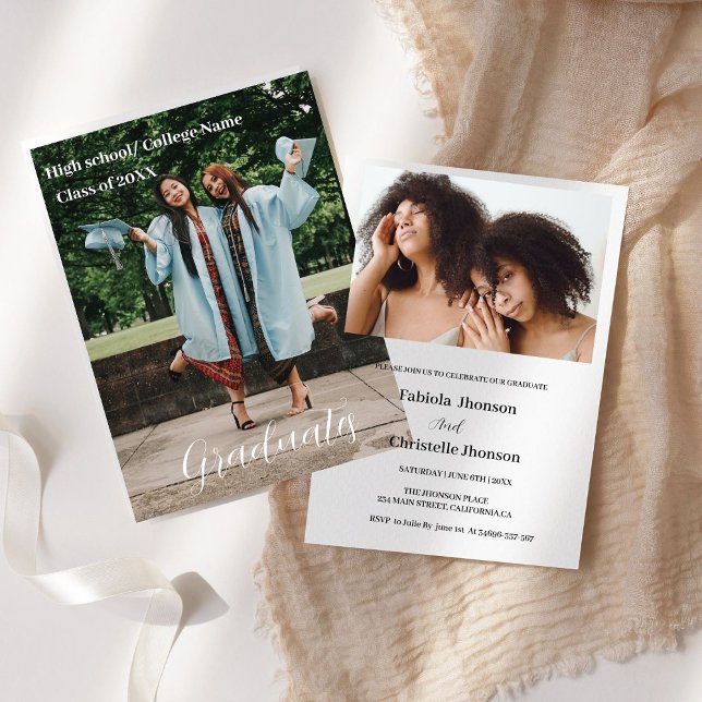 Anúncio Classe de script branco 2023 Dupla graduação (Criador carregado)