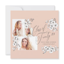Classe floral ilustrada à mão do formando de 2019
