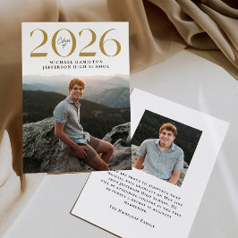 Anúncio Classe Moderna de 2025 Graduação de Foto Dourada 2