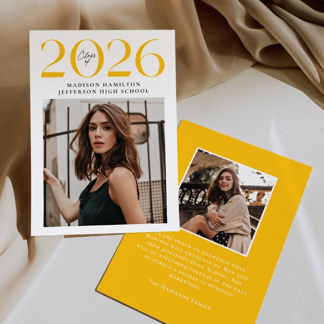 Anúncio Classe Moderna de Graduação de Foto Amarelo 2 2025 (Criador carregado)