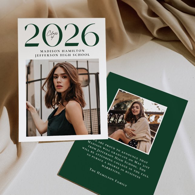 Anúncio Classe Moderna de Graduação de Foto Verde 2 2025 (Criador carregado)