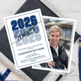 Anúncio Classe Moderna e Ousada de 2026 Formatura Azul Mar