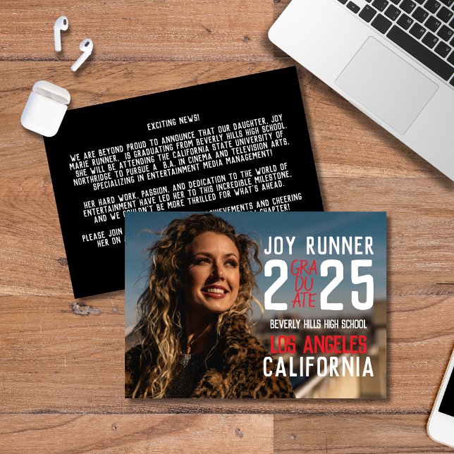 Anúncio Classe Moderna Negrito de Graduação do Segundo gra (Criador carregado)