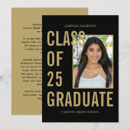 Anúncio Classe Preta E Dourada De 25 Graduação De Foto E B