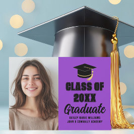 Anúncio Classe Preta Púrpura de Graduação de Foto 2025