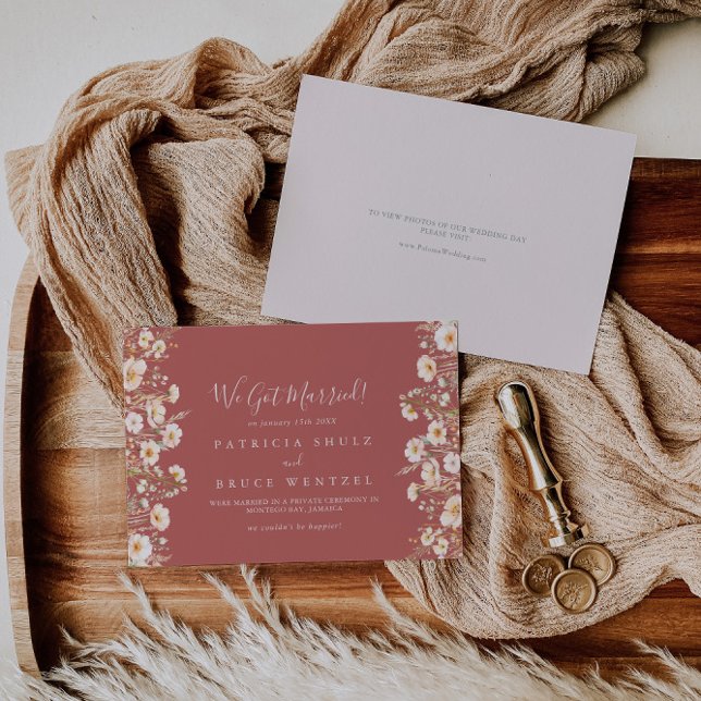Anúncio Clássico Boho Blush Wildflower Elopement (Criador carregado)