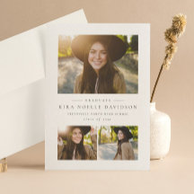 Anúncio clássico de graduação de colagem de fotos