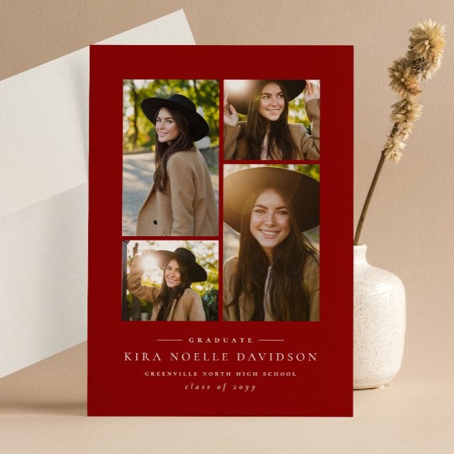 Anúncio clássico de graduação em vermelho da colag (Criador carregado)
