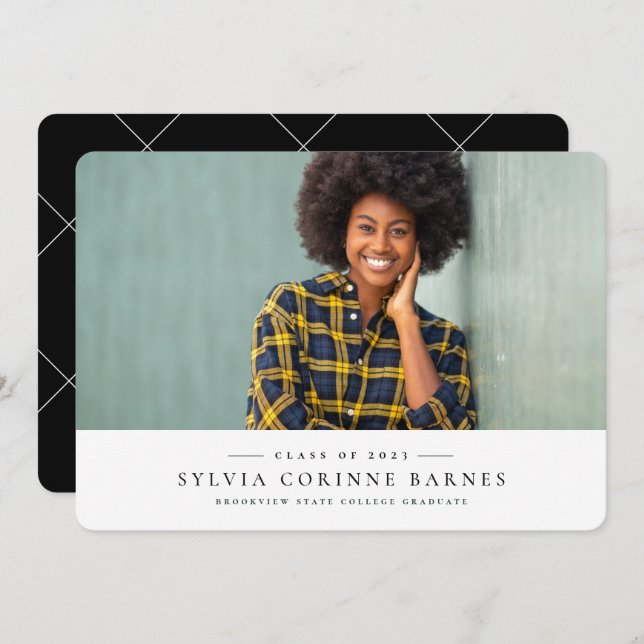 Anúncio clássico de graduação horizontal simples (Frente/Verso)