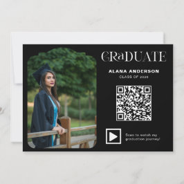Anúncio Código QR de Foto de Formatura Moderna Minimal Arc