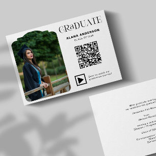 Anúncio Código QR de Foto de Formatura Moderna Minimal Arc
