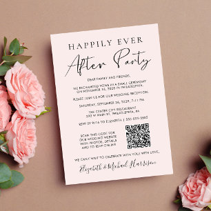 Anúncio Código QR de foto de recepção de casamento rosa