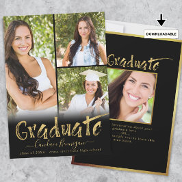 Anúncio Colagem de Fotografias do Formando Dourado Pincel 