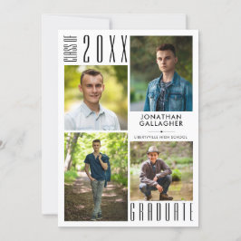 Anúncio Colagem de Fotografias Preto 5 do Formando Moderno