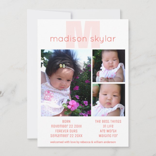 Anúncio Colagem de Fotografias Simples de Adoção 3 Monogra (Frente)