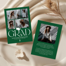 Colagem de Fotos de Formatura em Verde e Branco El