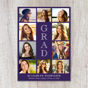 Anúncio Colagem de Fotos de Formatura Roxa