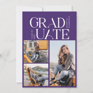 Anúncio Colagem de Fotos de Formatura Roxo Graduado