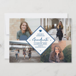 Anúncio Colagem de fotos de graduação com letra moderna e 