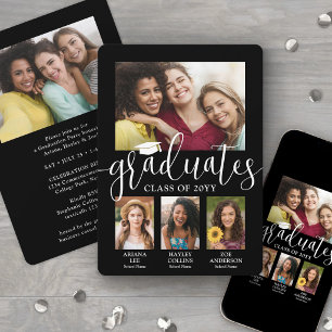 Anúncio Colagem de Fotos de Graduação Tripla Colagem Branc