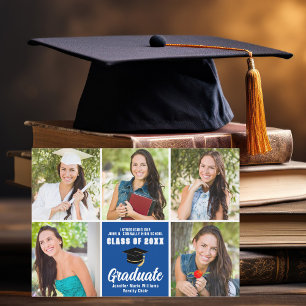 Anúncio Colagem de Fotos de Graduado Azul Personalizada Gr