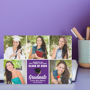 Anúncio Colagem de Fotos de Graduado Roxo Personalizada Gr