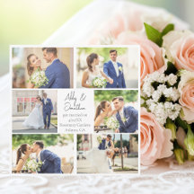 Colagem de Fotos de Recém-Casados Elegante Casamen