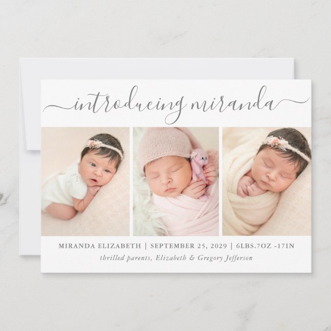 Anúncio Colagem de Fotos Moderna Apresentando Nascimento B (Frente)