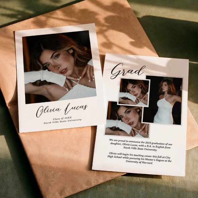 Anúncio Colagem de Fotos Moderno Script Graduação (Criador carregado)