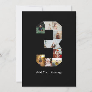 Anúncio Colagem de Fotos Número 3 Preto e Branco