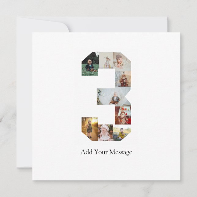 Anúncio Colagem de Fotos Número 3 Preto e Branco (Frente)