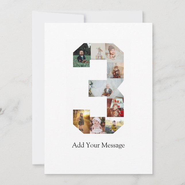 Anúncio Colagem de Fotos Número 3 Preto e Branco (Frente)