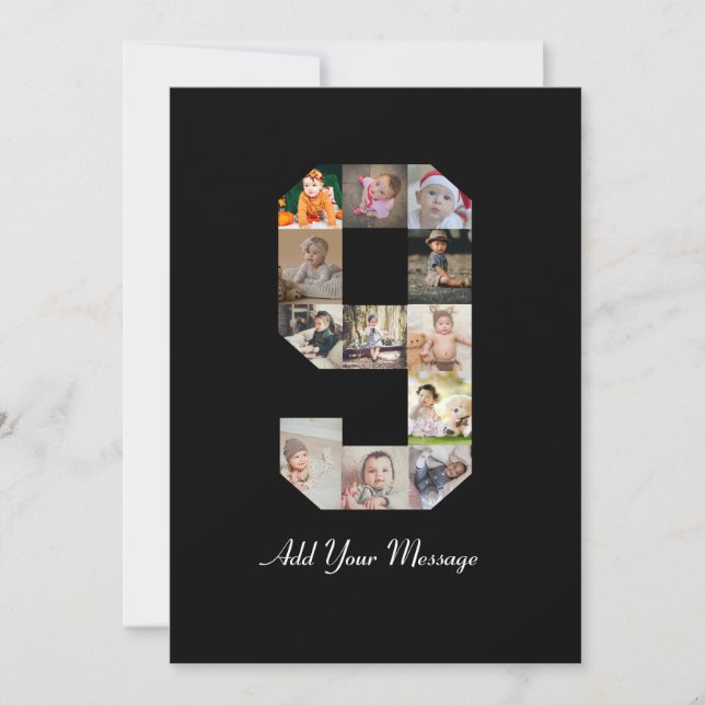 Anúncio Colagem de Fotos Número 9 Preto e Branco (Frente)