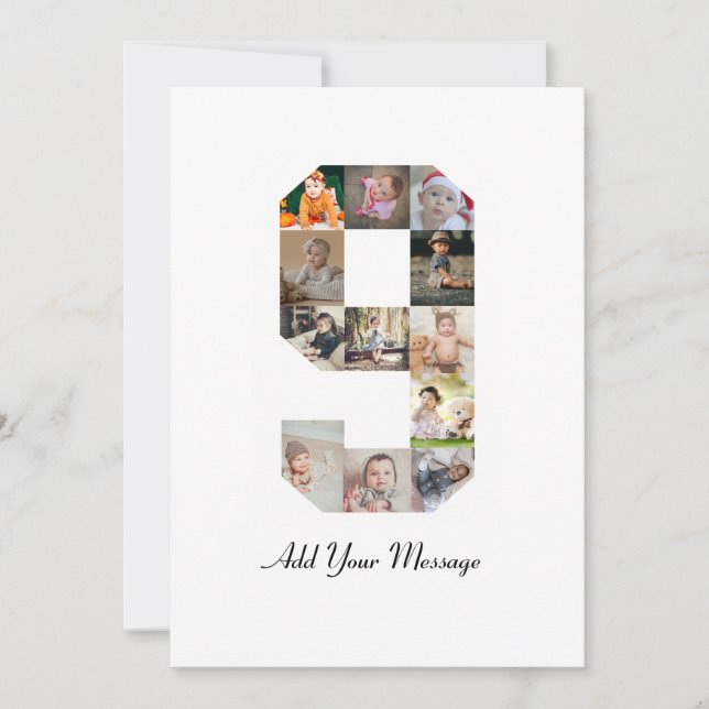 Anúncio Colagem de Fotos Número 9 Preto e Branco (Frente)