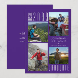 Anúncio Colagem de Fotos Púrpura Quatro de Graduação Moder