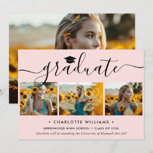 Anúncio Colagem de Fotos Rosa Formatura Moderna