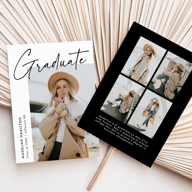 Anúncio Colagem de Graduação com 5 Fotos em Script Preto S (Criador carregado)