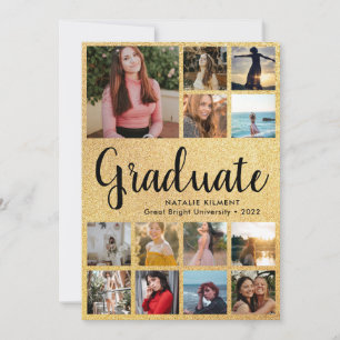 Anúncio Colar de Fotos Graduado Preto e Dourado 14 Graduaç