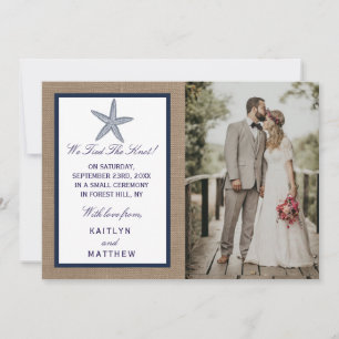 Anúncio Coleção de Casamentos de Praia de Starfish Burlap,