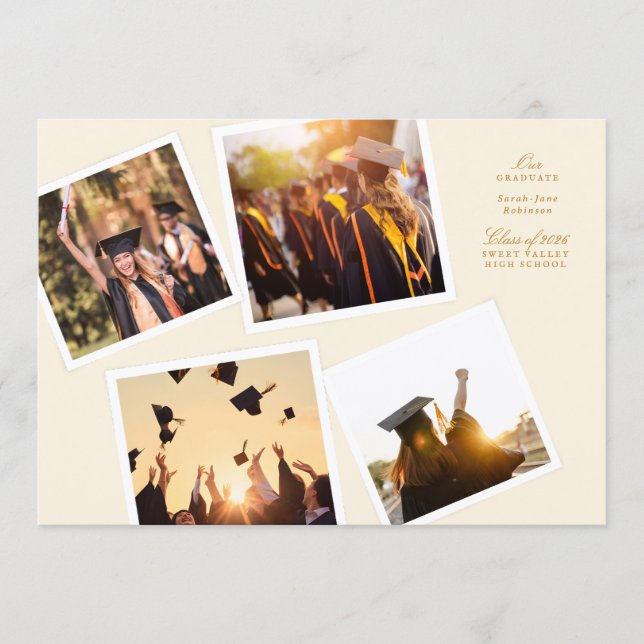 Anúncio collage 4 photo frame elegant our graduate school (Frente)