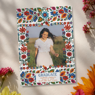 Anúncio Colorida Festa Floral de Bordado Foto Graduação