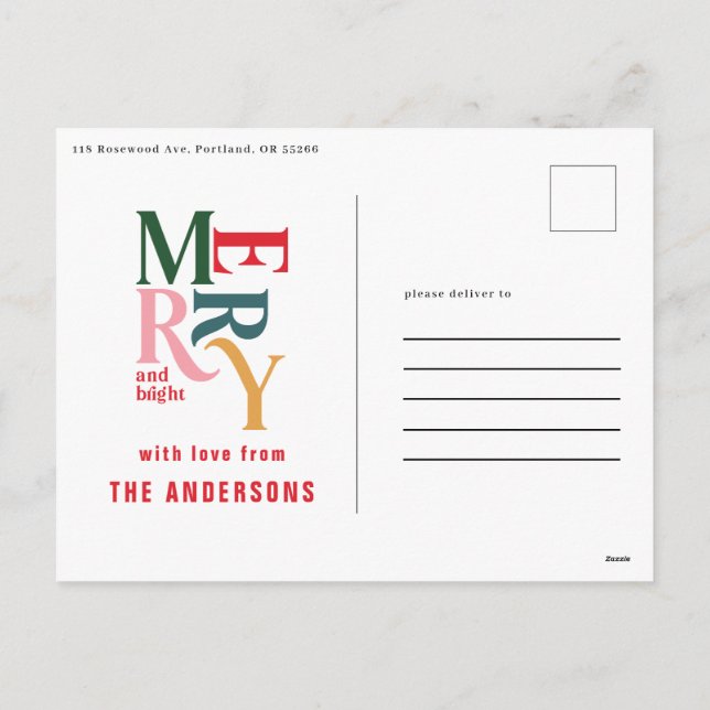 Anúncio colorido da feliz de Natal (Verso)