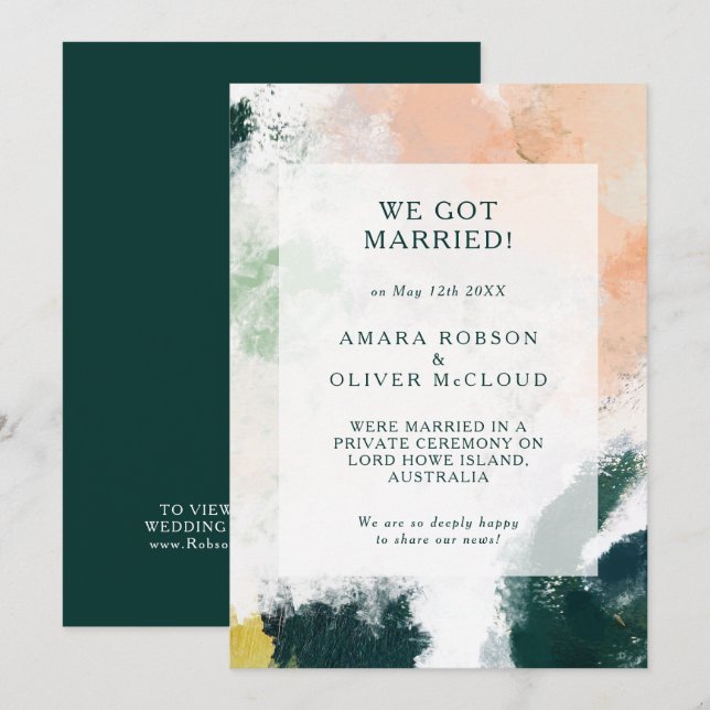 Anúncio Colorido de Elopement Abstrato (Frente/Verso)