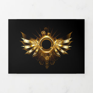 Anúncio Com Dobra Tripla Asas Steampunk