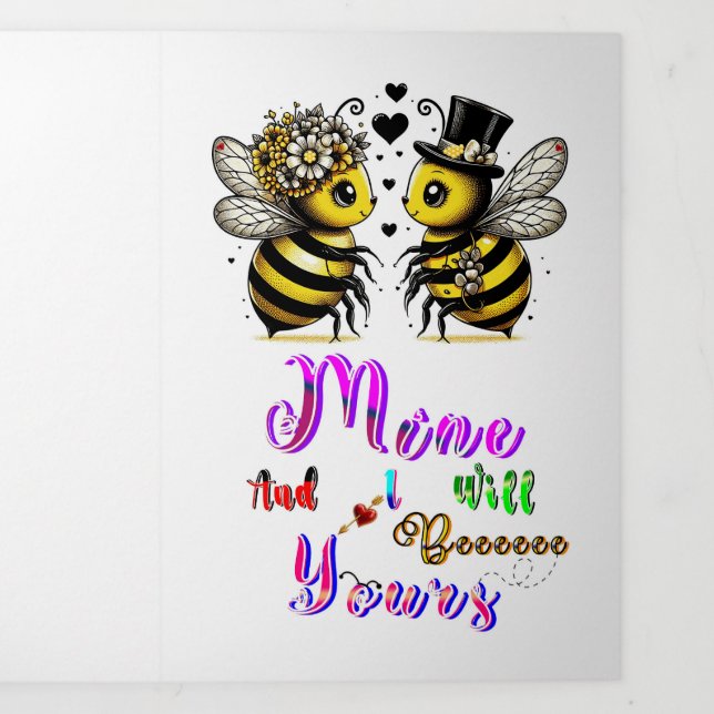 Anúncio Com Dobra Tripla Bee Mine And I Will Bee Yours (Cobrir)