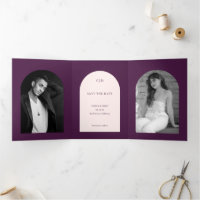 Camila Purple Arch Moderno Casamento Salve a Data
