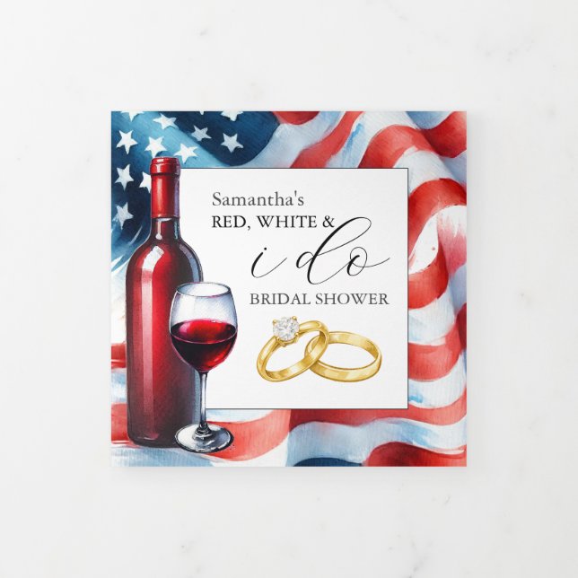 Anúncio Com Dobra Tripla Cardápio de Casamento Vermelho Branco e Eu Caso (Cobrir)